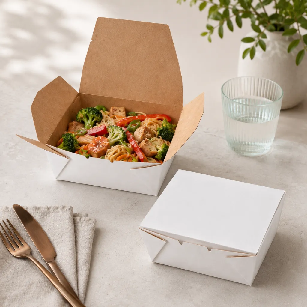Paper Food Box container à rabat 1