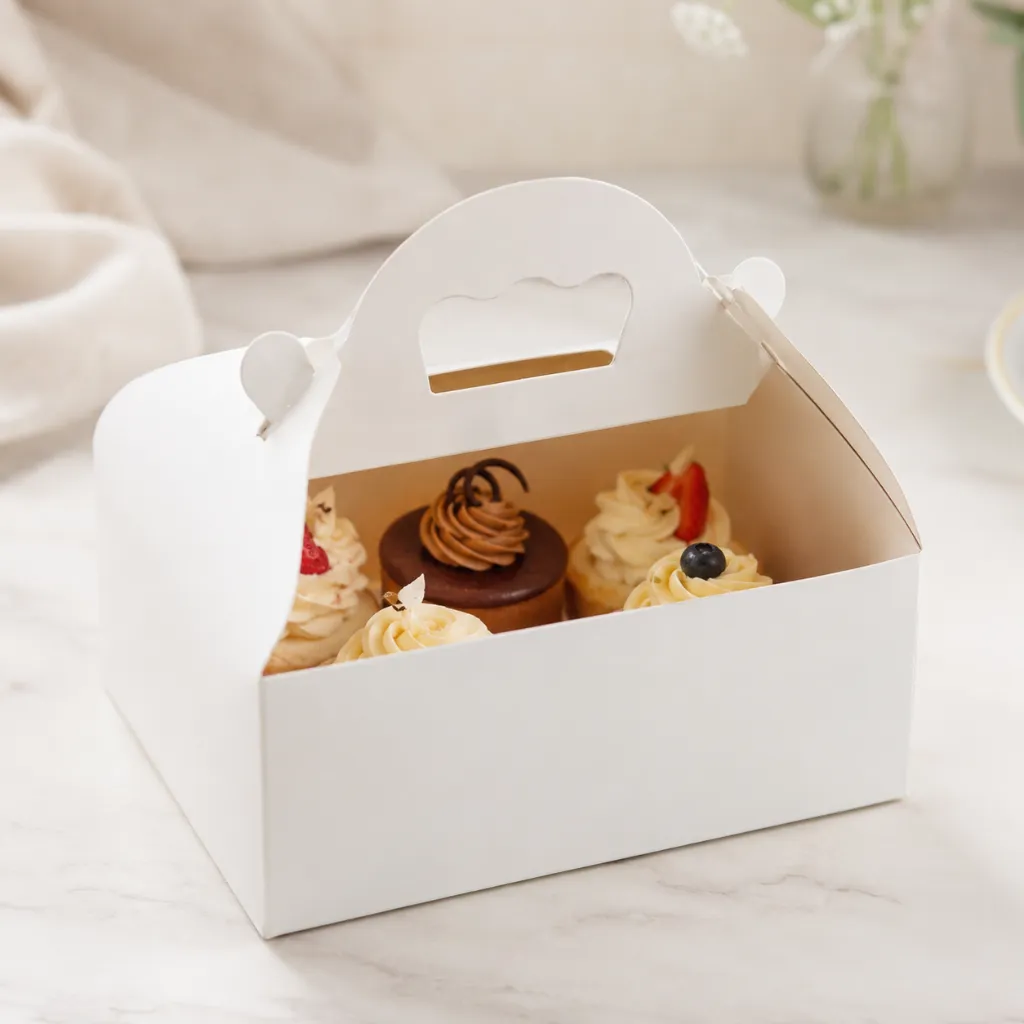 Caissette patissière à poignées blanche 2