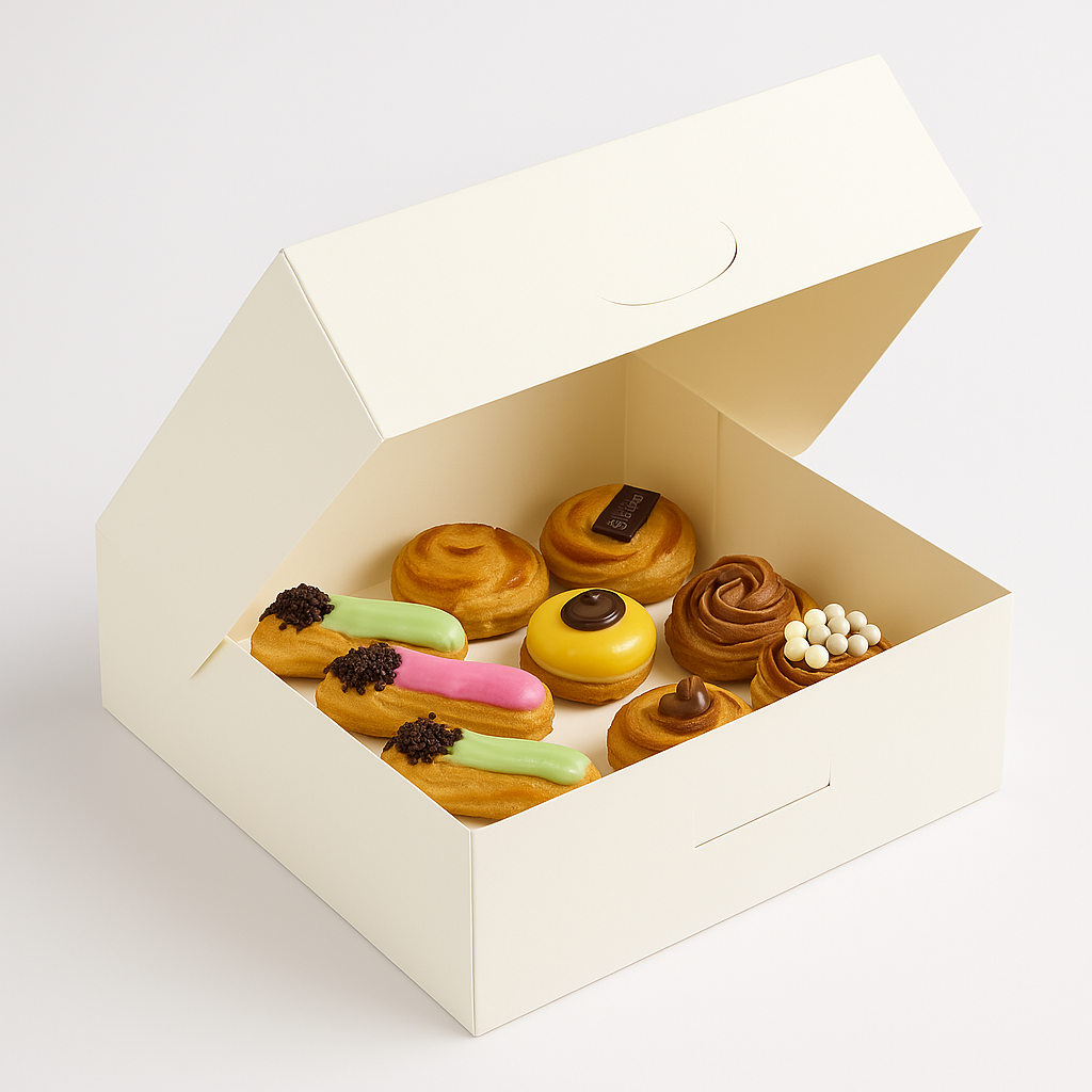 Boite Patisserie 4points (12x12x7 cm, Carton GC1 350gr)