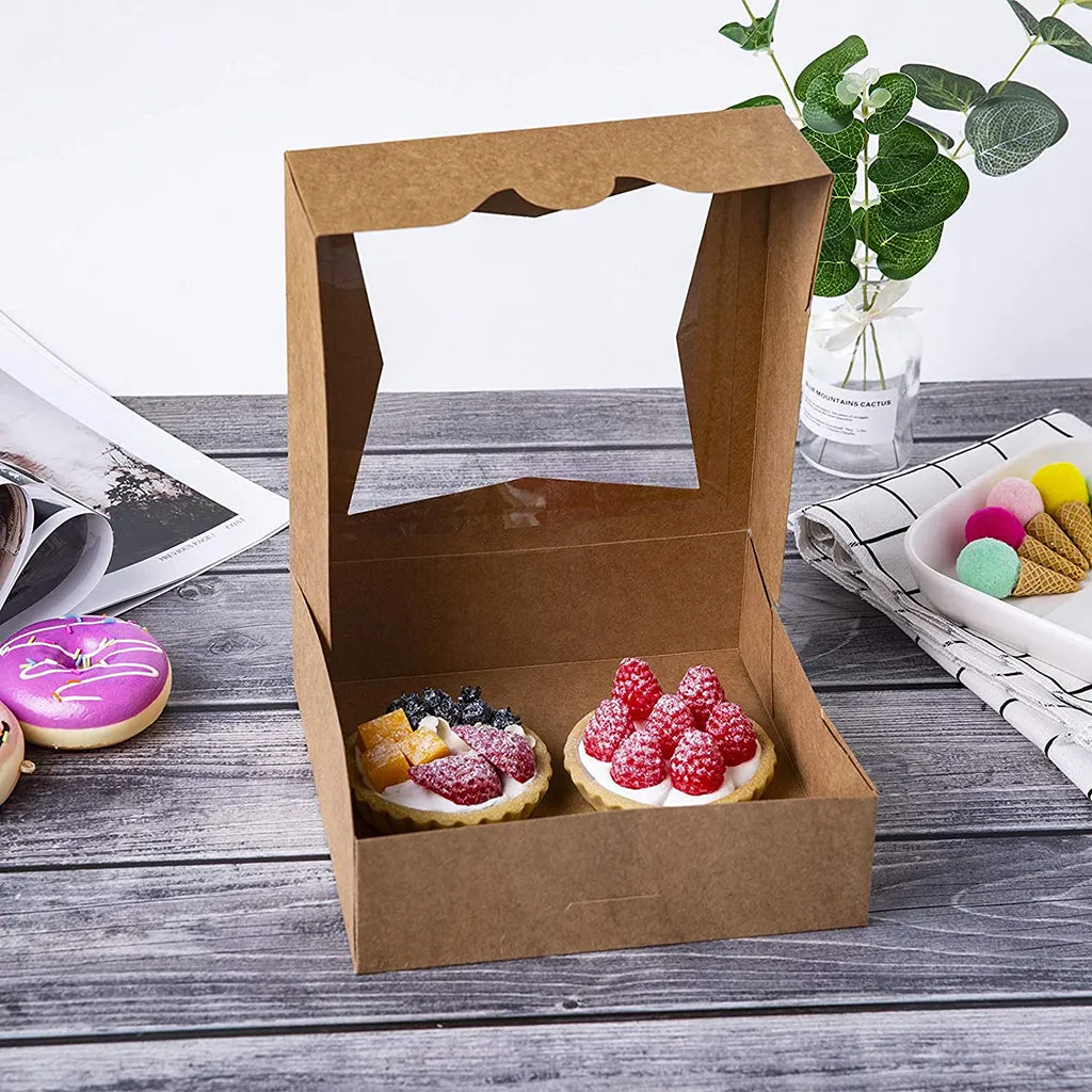 Boite Patisserie 4points - Avec fenetre (12x12x7 cm, Carton GC1 350gr)