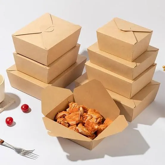 Paper Food Box container à cloche (15x12x3,8cm 24oz(750ml), Carton  Ingraissable)