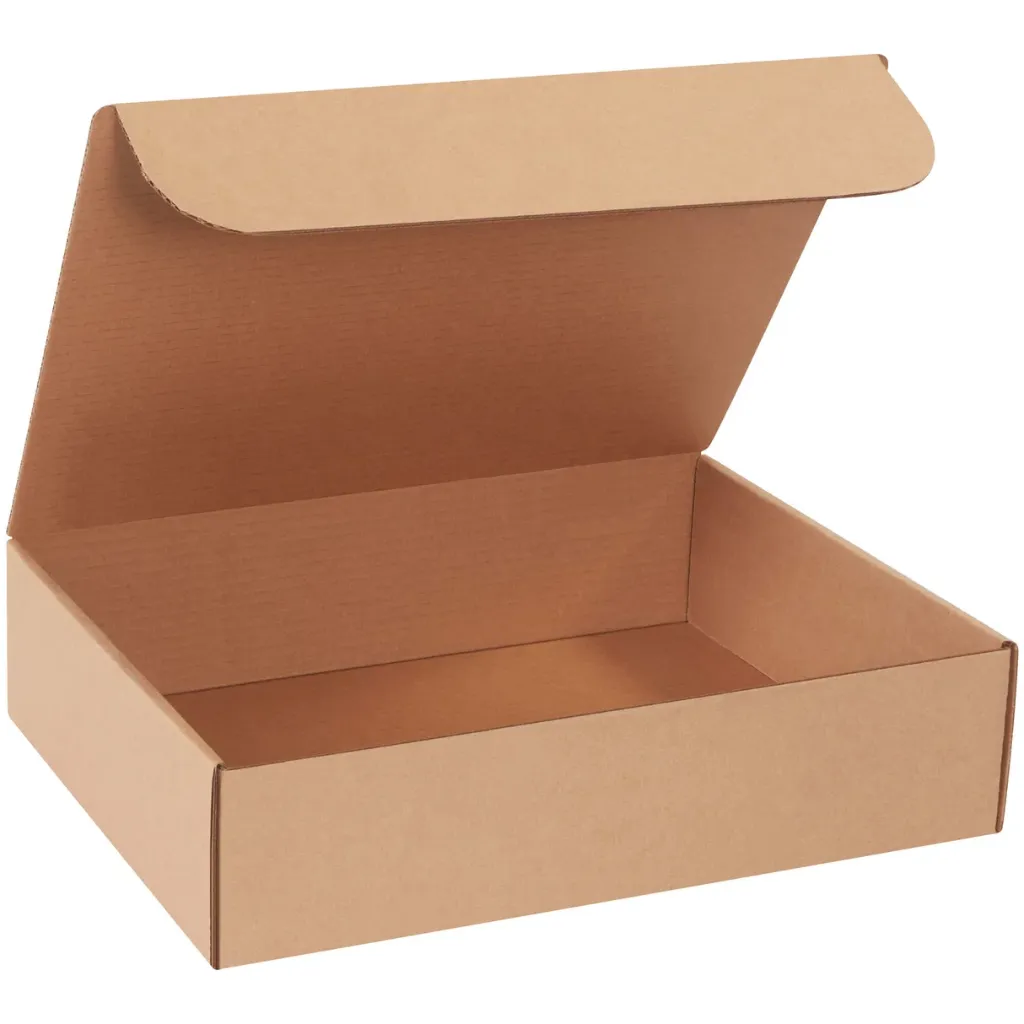 Boîte cloche avec fermeture à encoche (XS 15 × 10 × 3 cm, Plaque ondulé E cru- 520gr-Brun/Brun)
