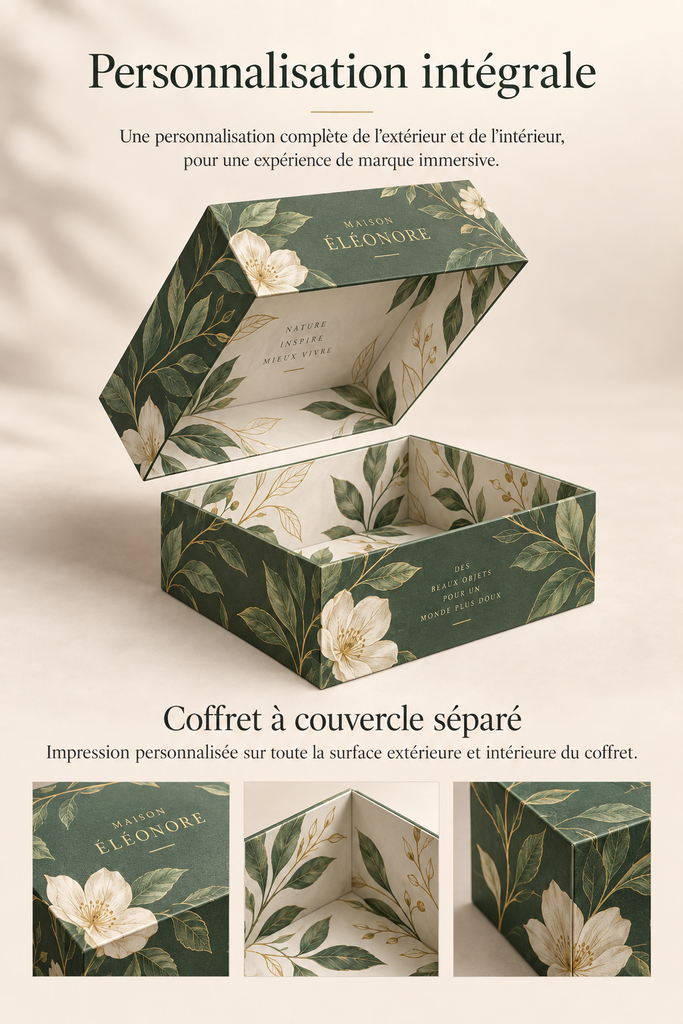 Coffret Rigide à Couvercle   – Personnalisation Intégrale