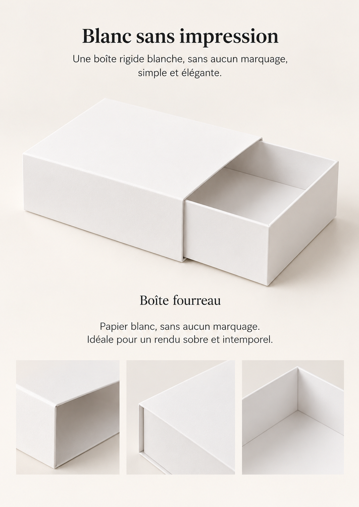 Coffret Rigide à Tiroir Papier Blanc Sans Impression