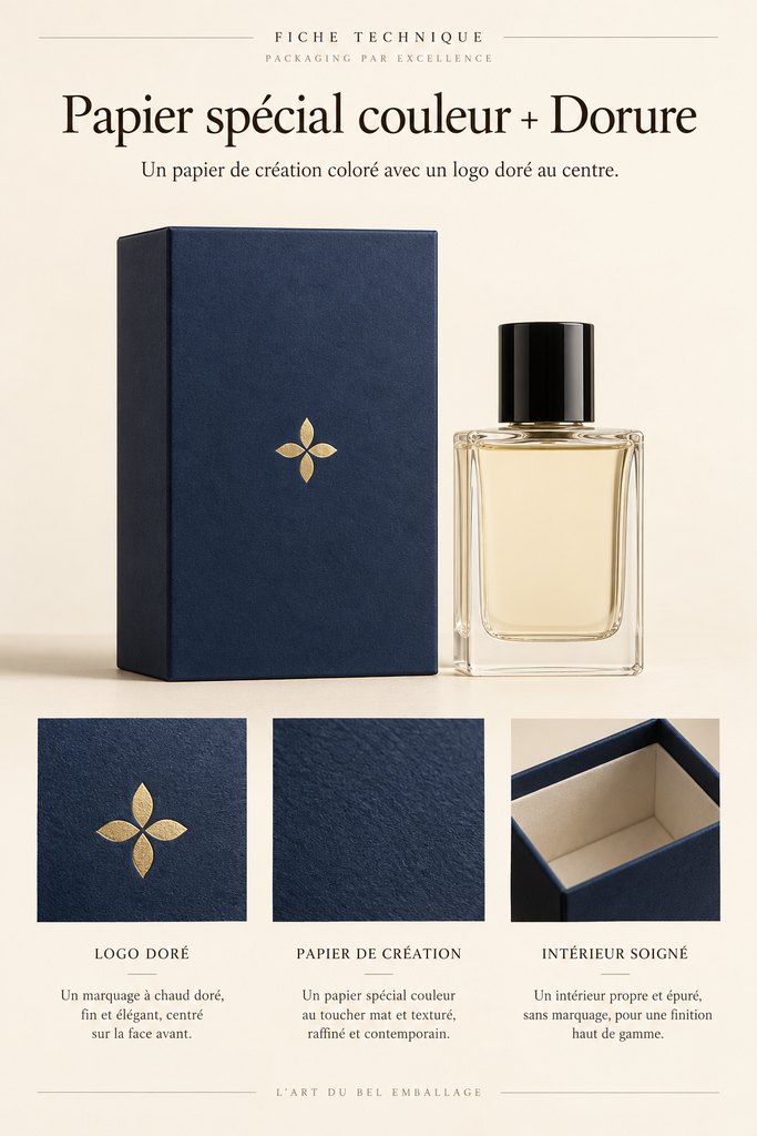 Etuis Cosmétique Papier Couleur + Dorure