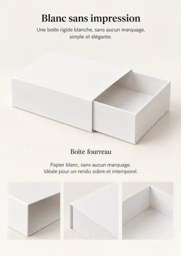 Coffret Rigide à Tiroir Papier Blanc Sans Impression