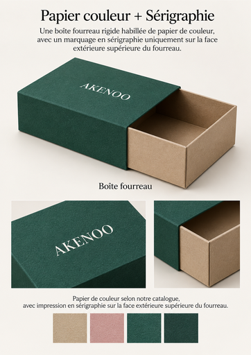 Coffret Rigide à Tiroir Papier Couleur +  Sérigraphie